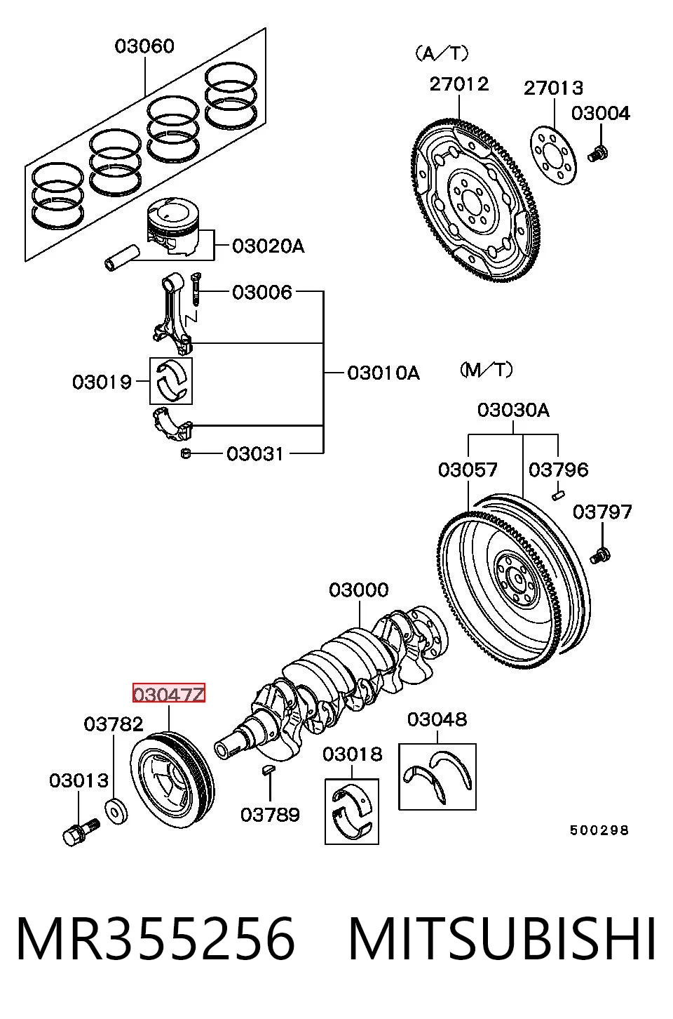 Polea de cigüeñal para Mitsubishi Space Star DG0