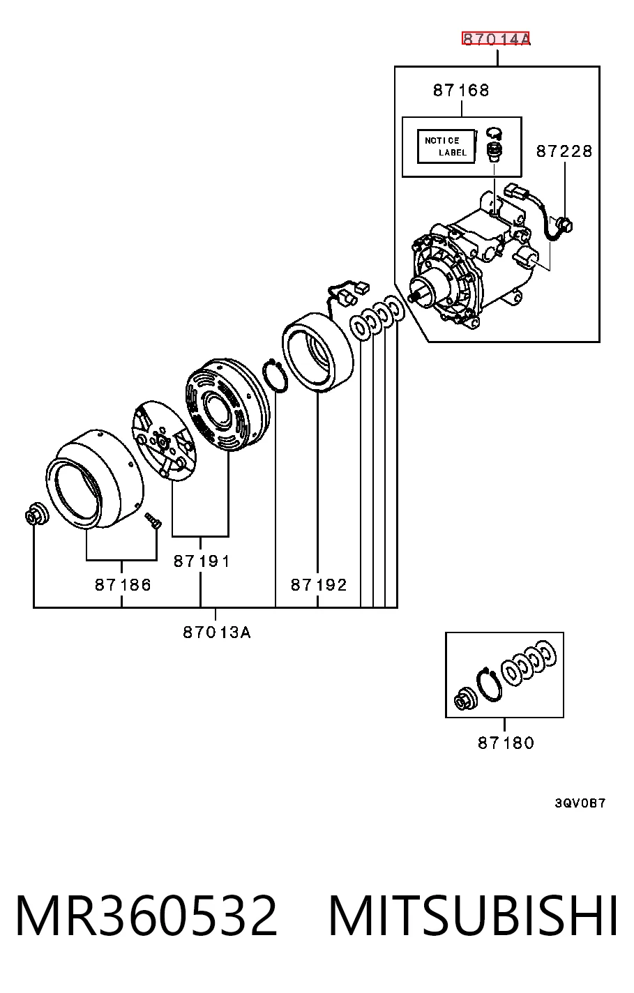 MR360532 Mitsubishi Compresor climatizador