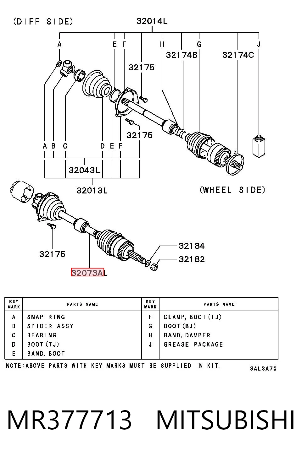 Semieje delantero izquierdo 8251529 Volvo
