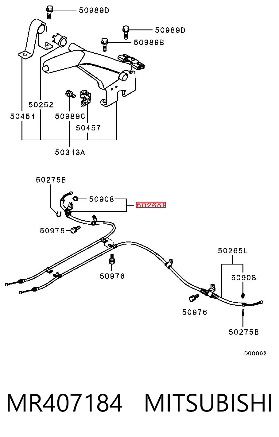 240282 Adriauto Cable de freno de mano trasero derecho