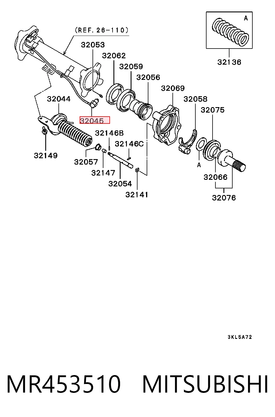 MR953767 Chrysler Sensor de conexión del eje delantero