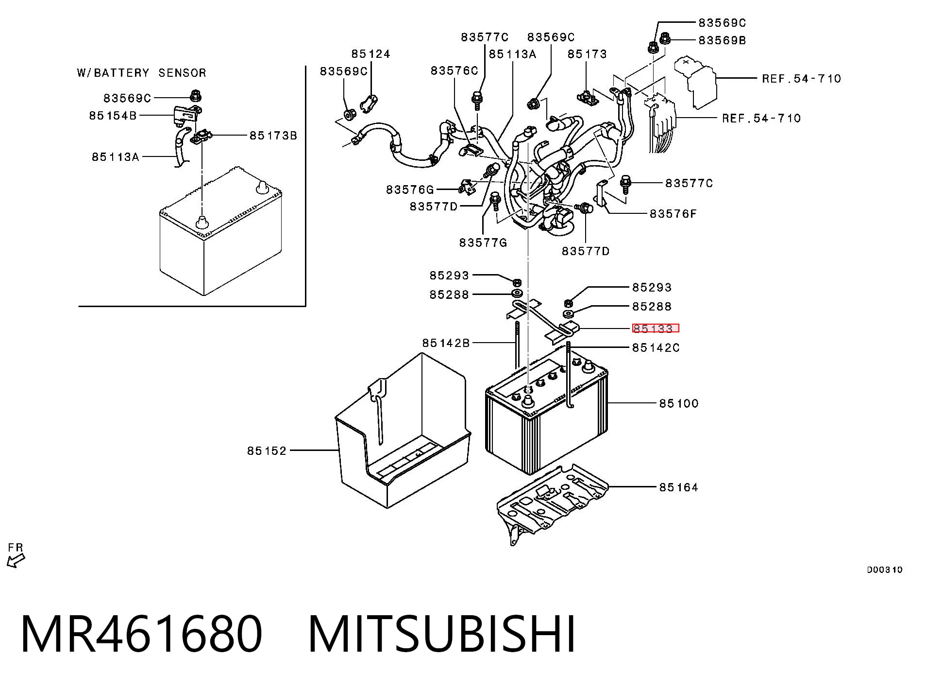 Soporte de batería MR461680 MITSUBISHI
