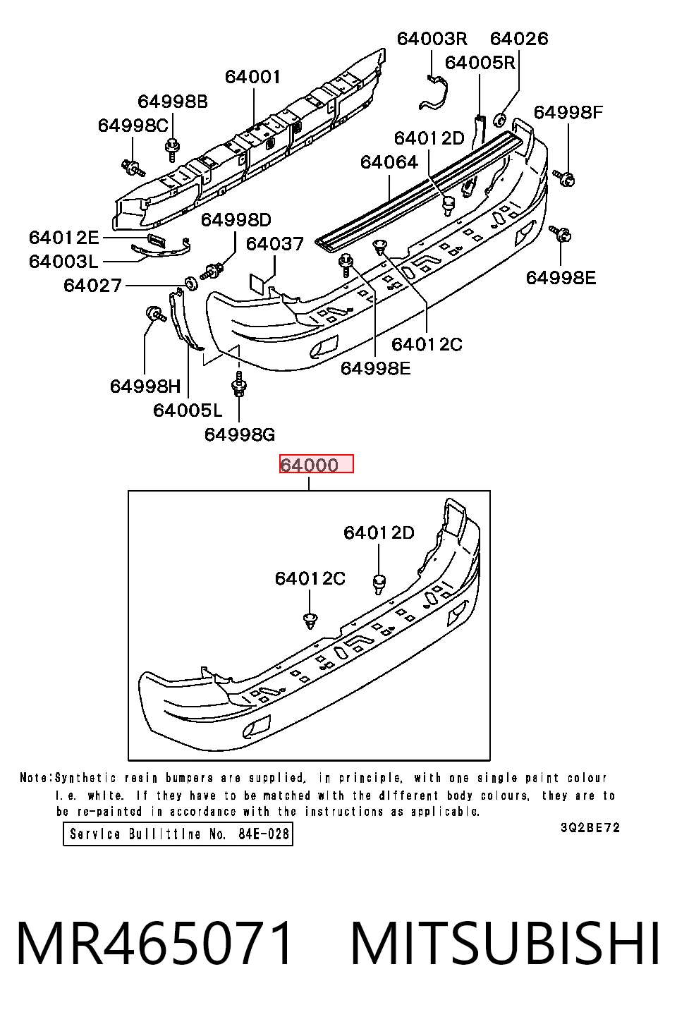 Paragolpes Mitsubishi Pajero SPORT I SUV (K90) (1996 - 2009) precio, desde 119,58 EUR