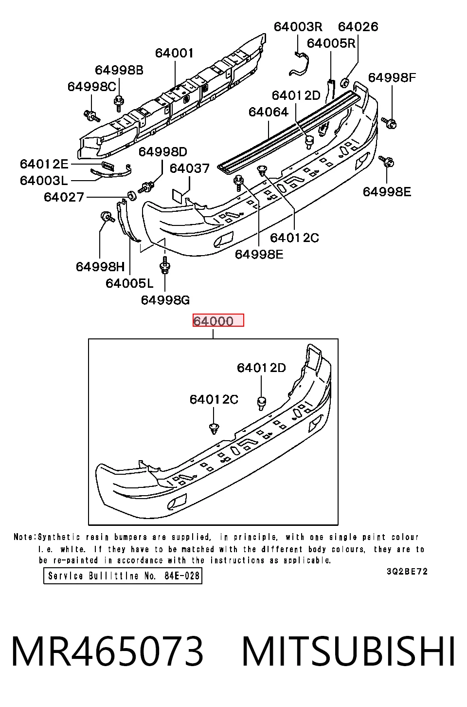 Parachoques trasero para Mitsubishi Pajero K90
