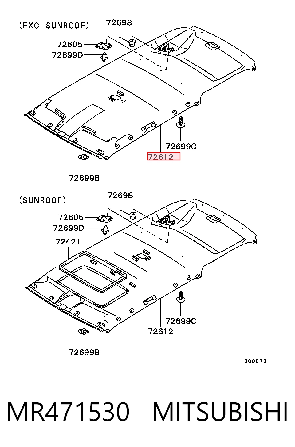 Comprar Guarnecido de techo Mitsubishi Pajero K90 a bajo precio