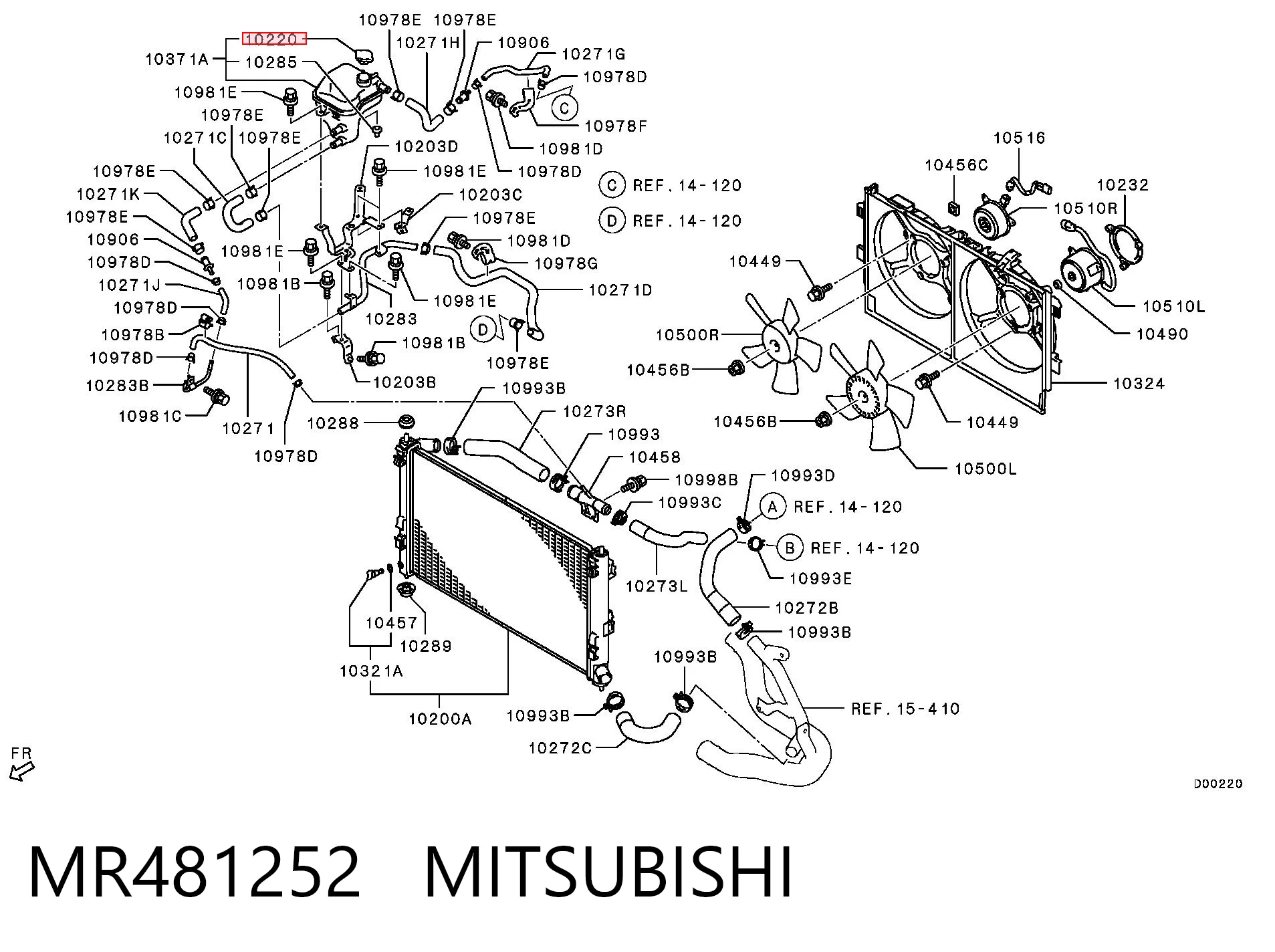 MR481252 Mitsubishi Tapa de radiador