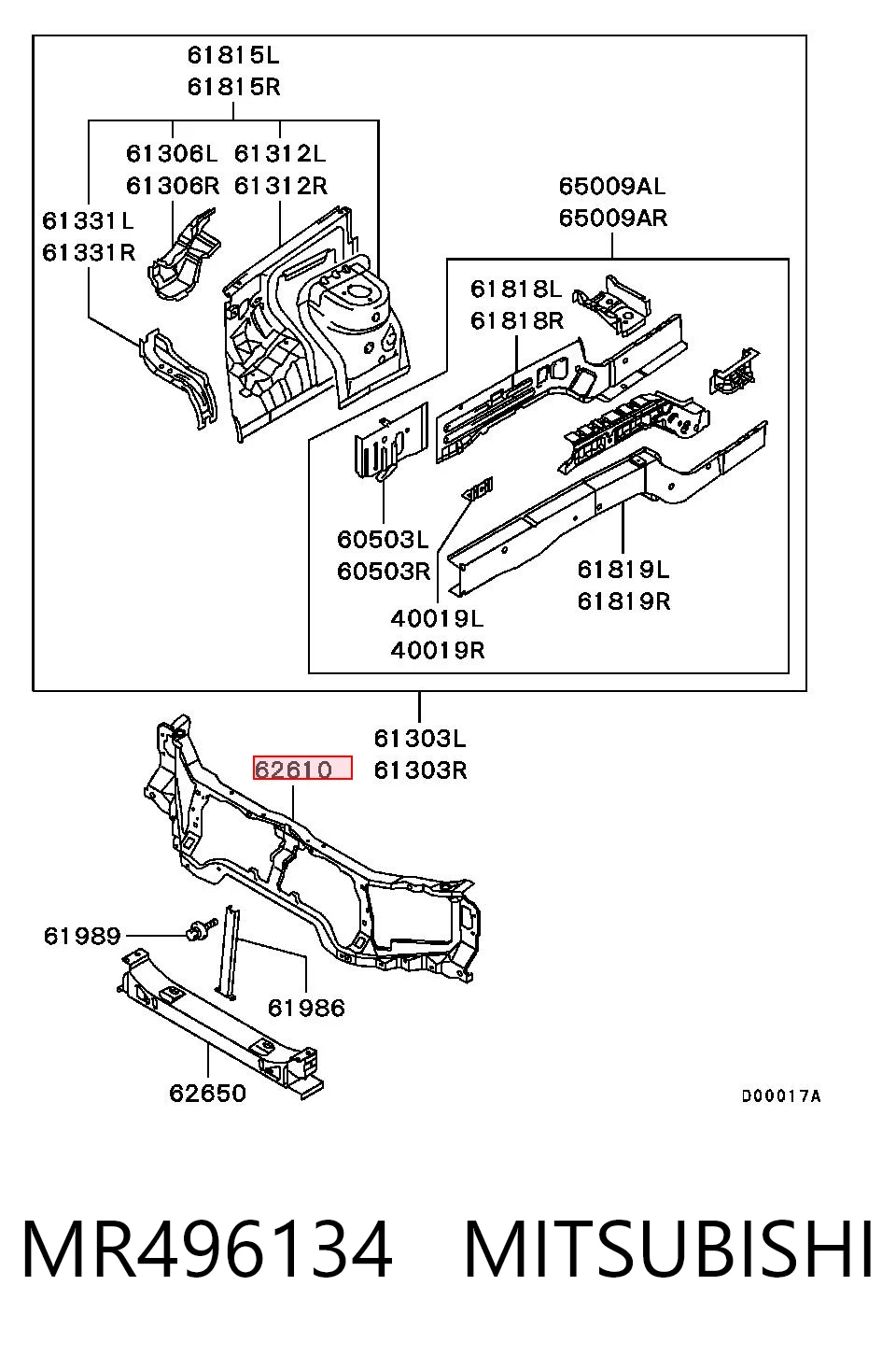 Comprar Panel de soporte del radiador y montaje de faros Mitsubishi Pajero  H60, H70 a bajo precio