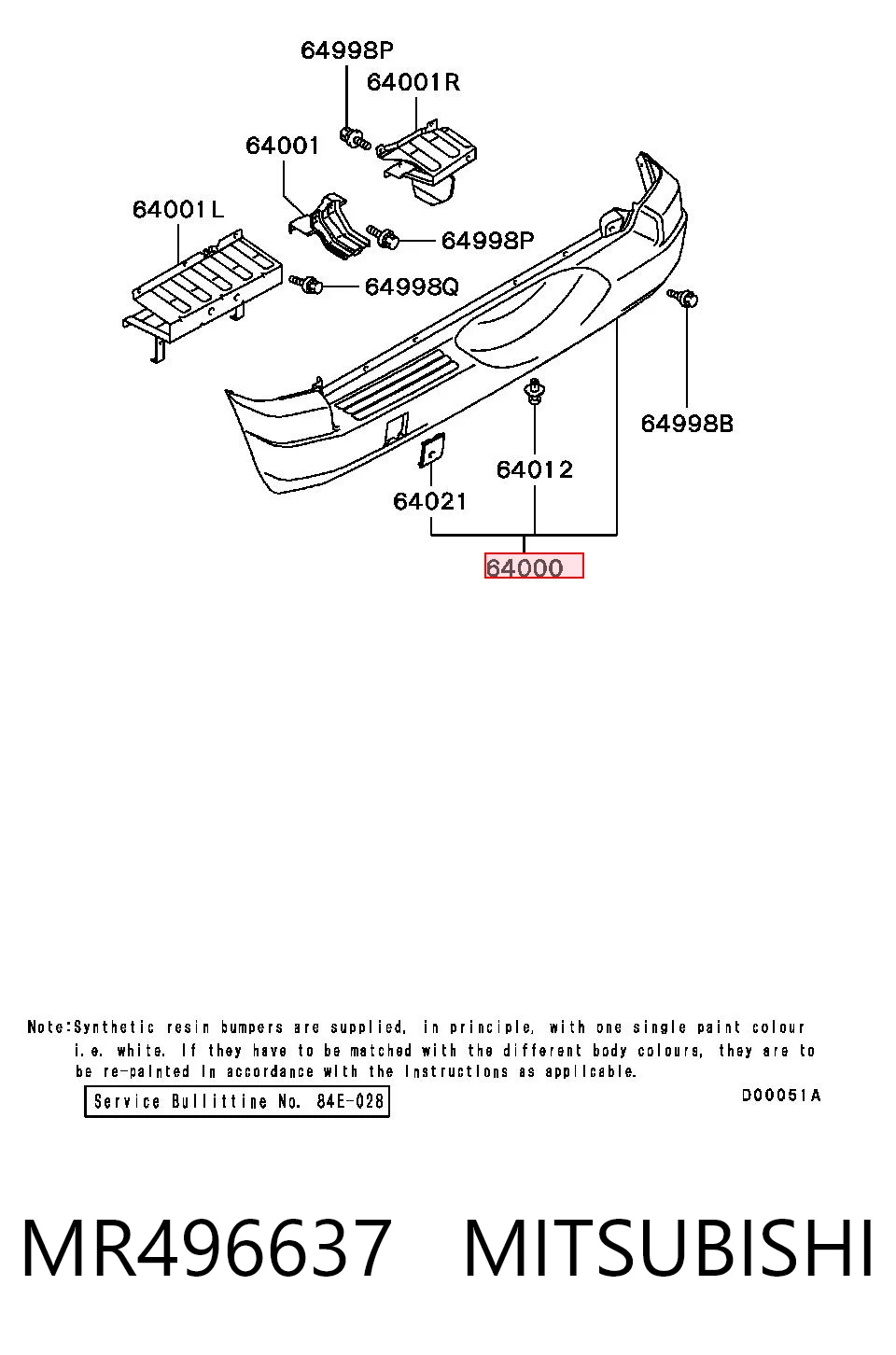 Parachoques trasero para Mitsubishi Pajero H60, H70