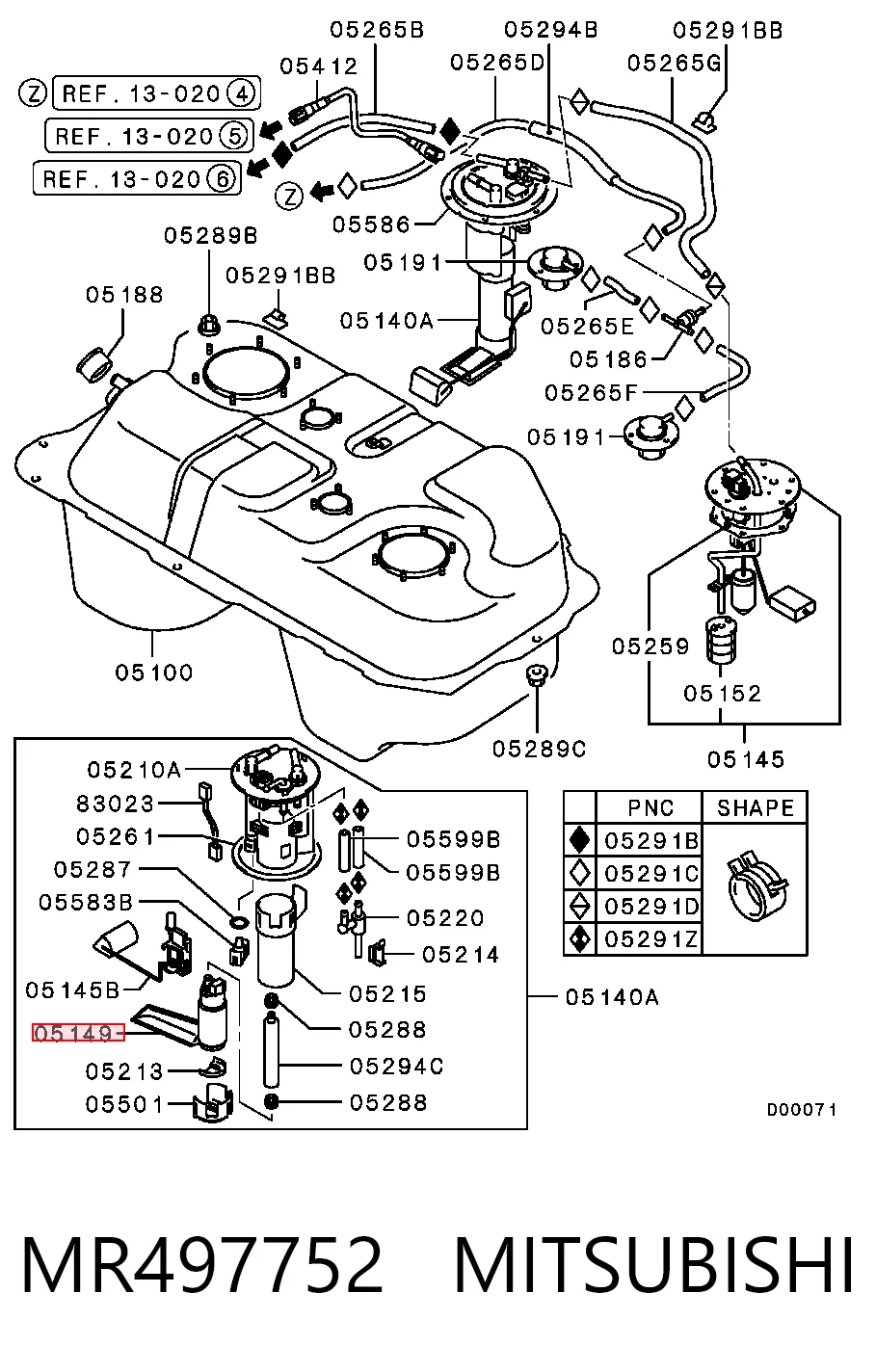 Unidad de alimentación de combustible para Mitsubishi Lancer IX CSA