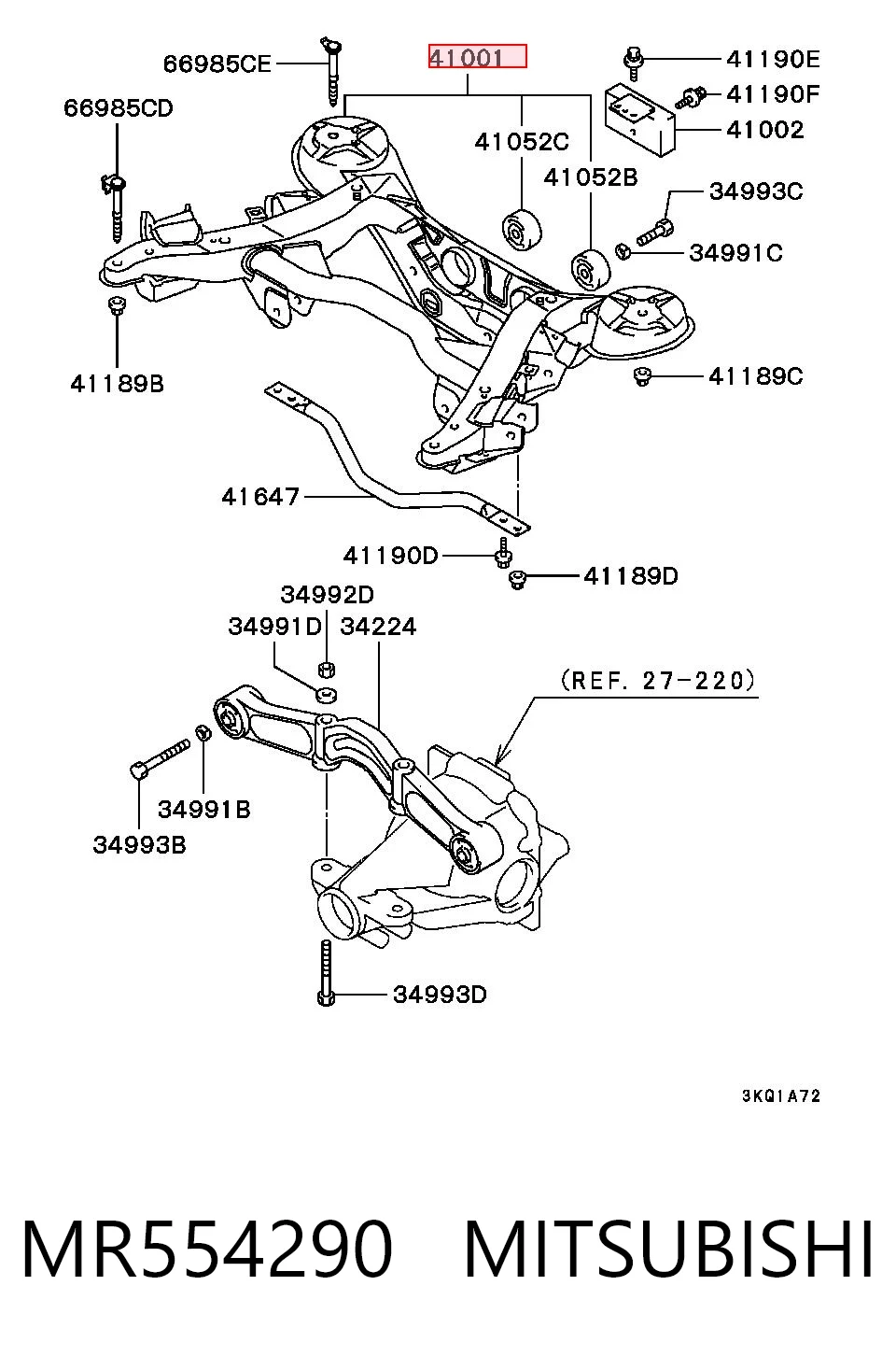 Subchasis trasero Mitsubishi Pajero IV (2006-2013)