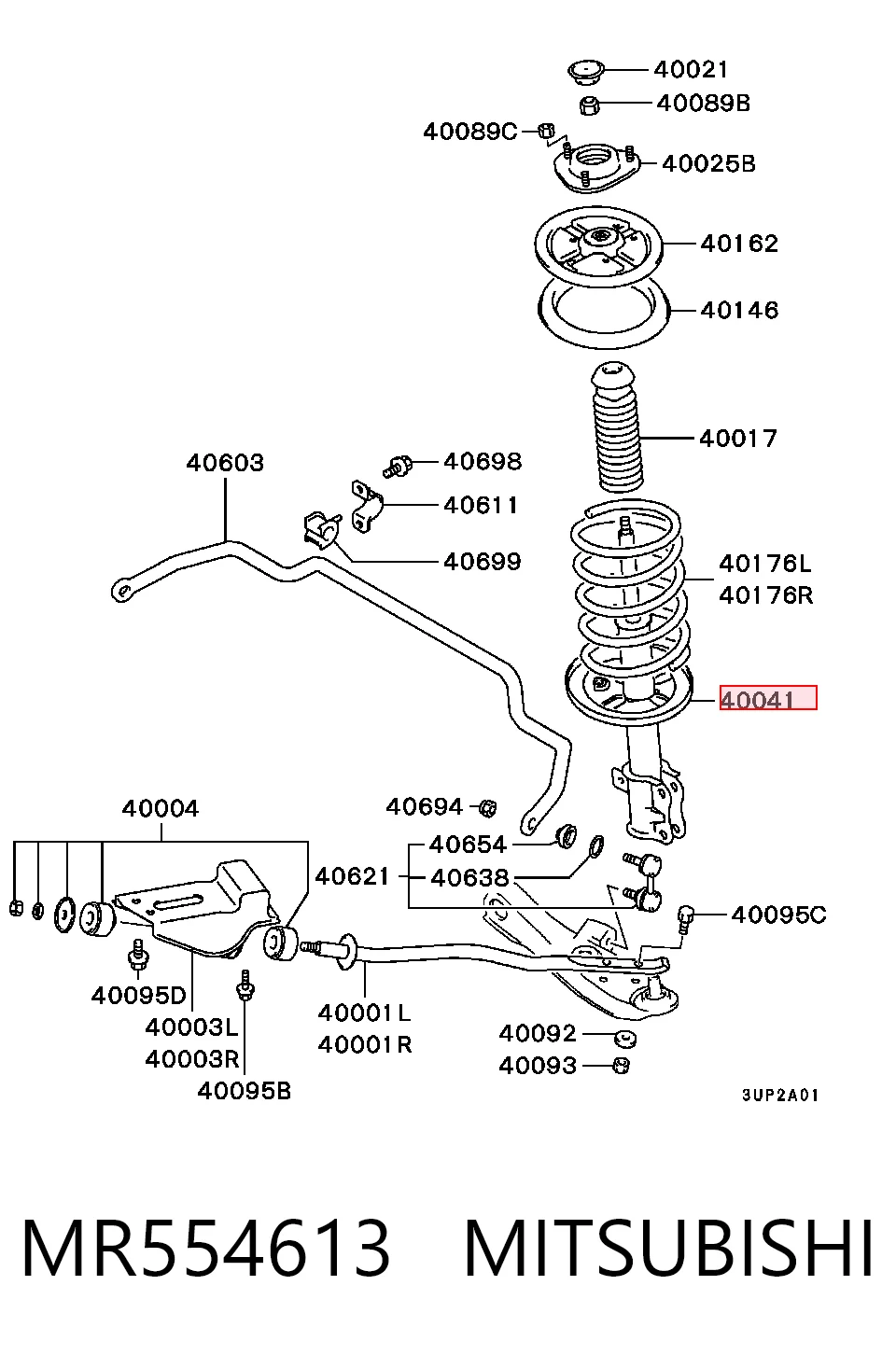 Amortiguador delantero MR554613 MITSUBISHI