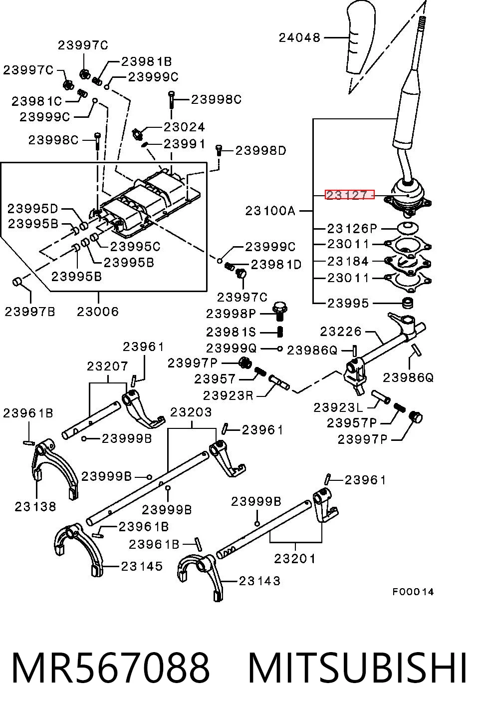 MR567088 Mitsubishi Pomo de palanca de cambios