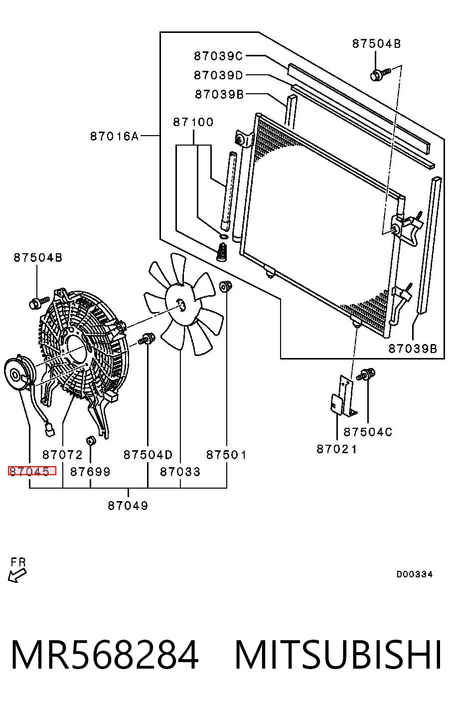 MR568284 Mitsubishi Motor del ventilador del acondicionador de aire