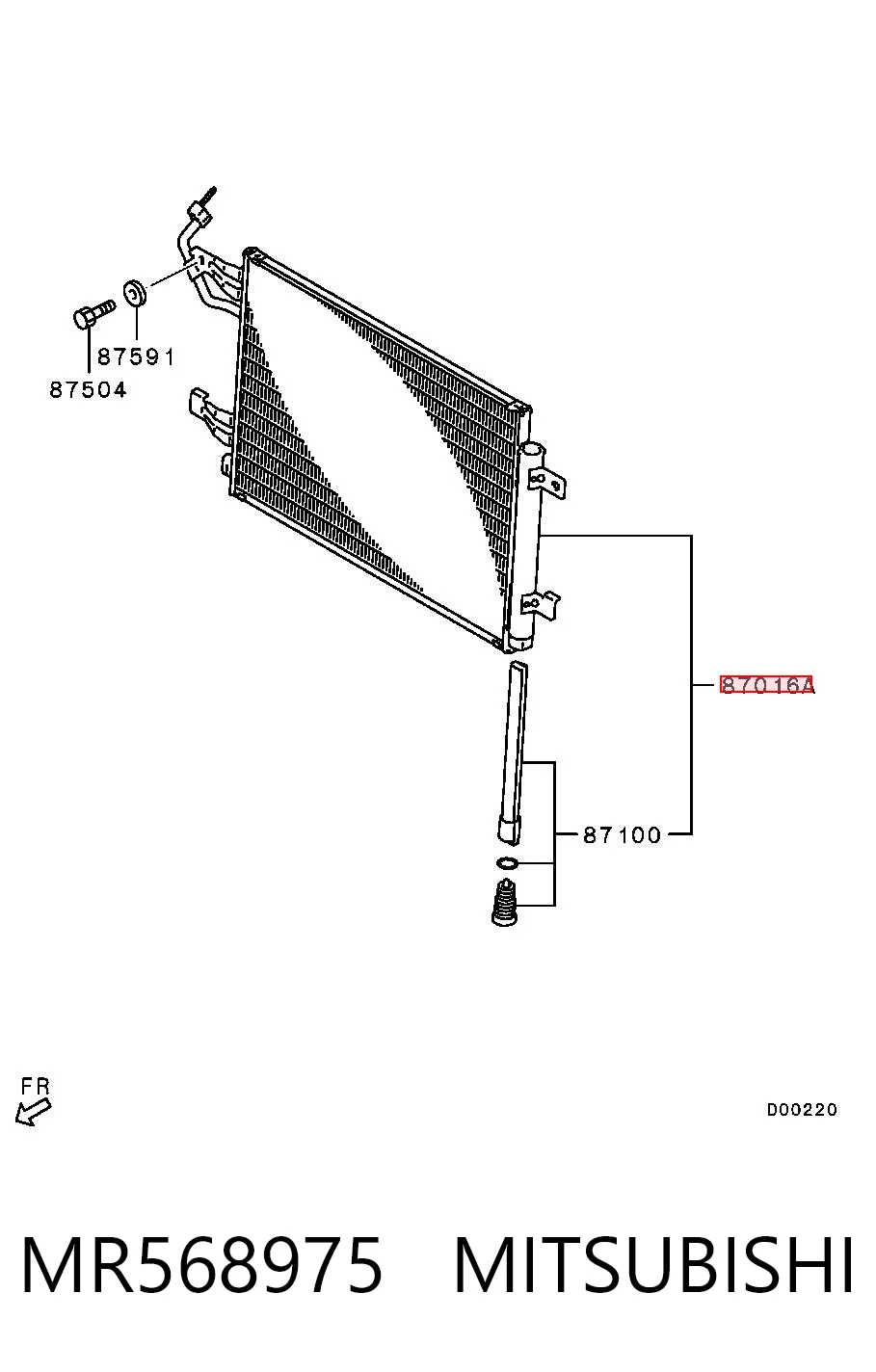Radiador de aire acondicionado para Mitsubishi Colt VII Z3