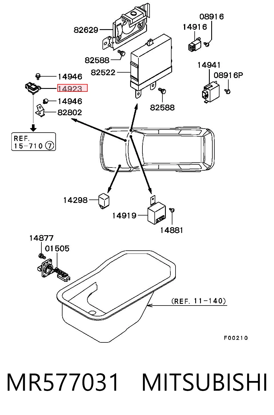 MR577031 Mitsubishi Sensor de presión de sobrealimentación