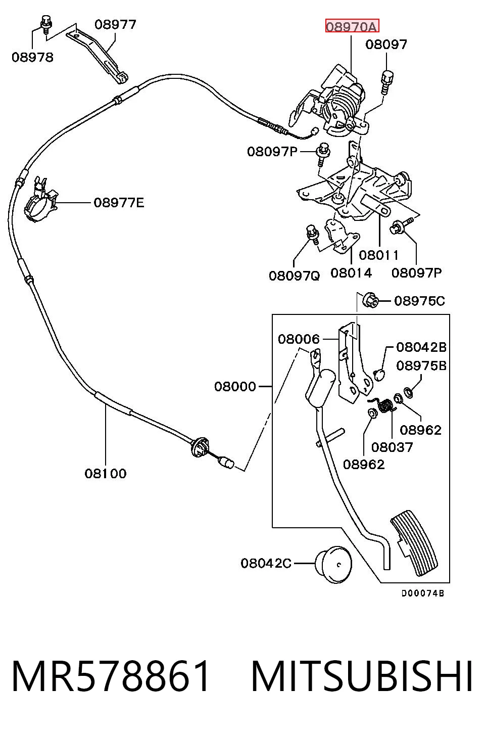 MR578861 Mitsubishi Sensor de posición del pedal del acelerador