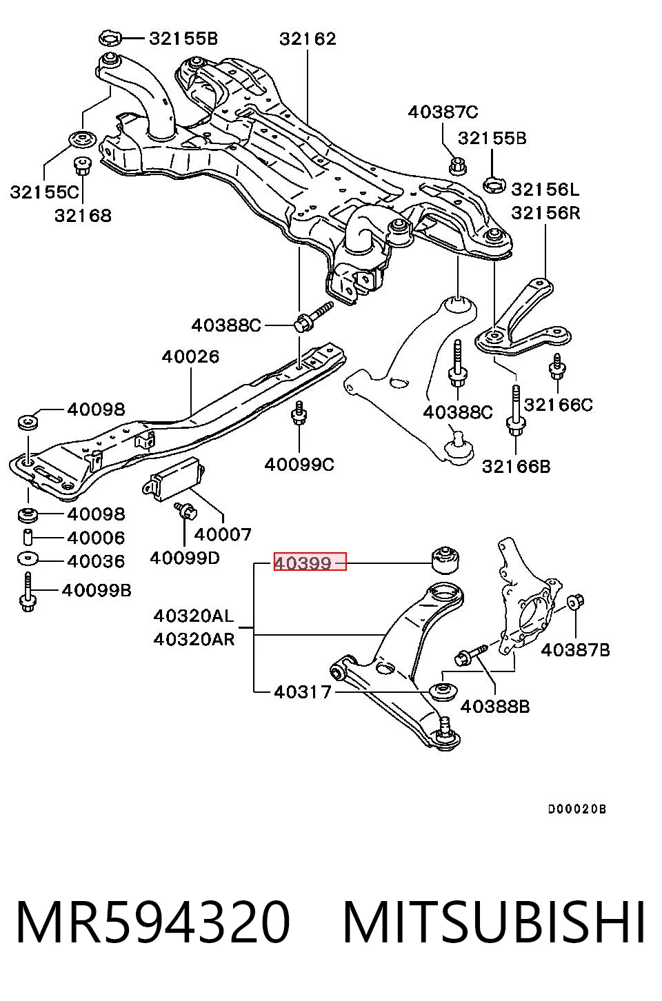 Comprar Buje delantero inferior del brazo de suspensión Mitsubishi Grandis  NAW a bajo precio