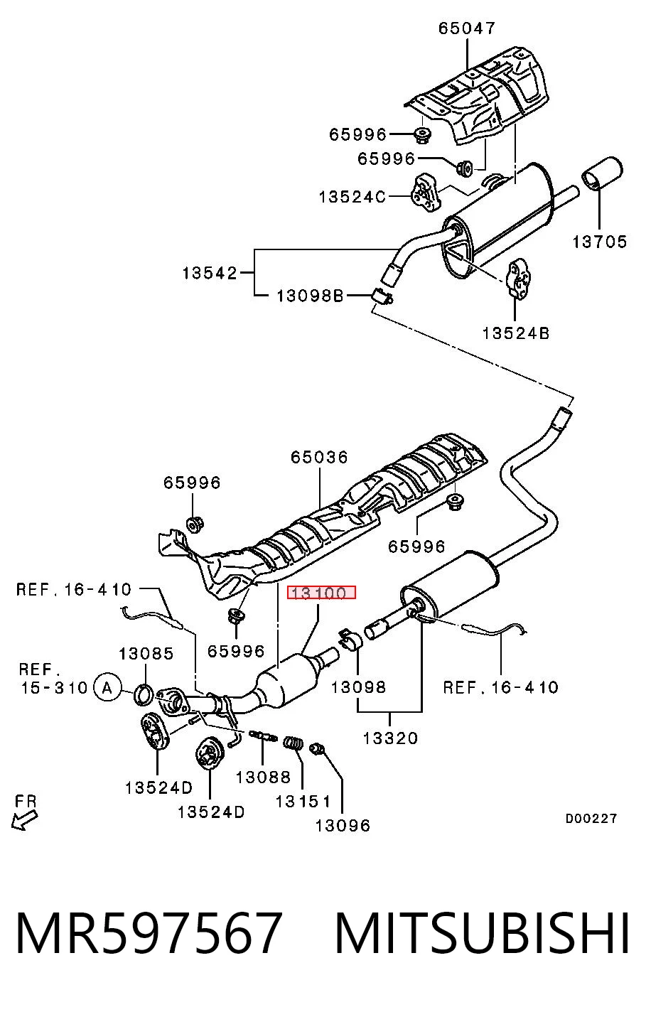 Catalizador MR597567 MITSUBISHI