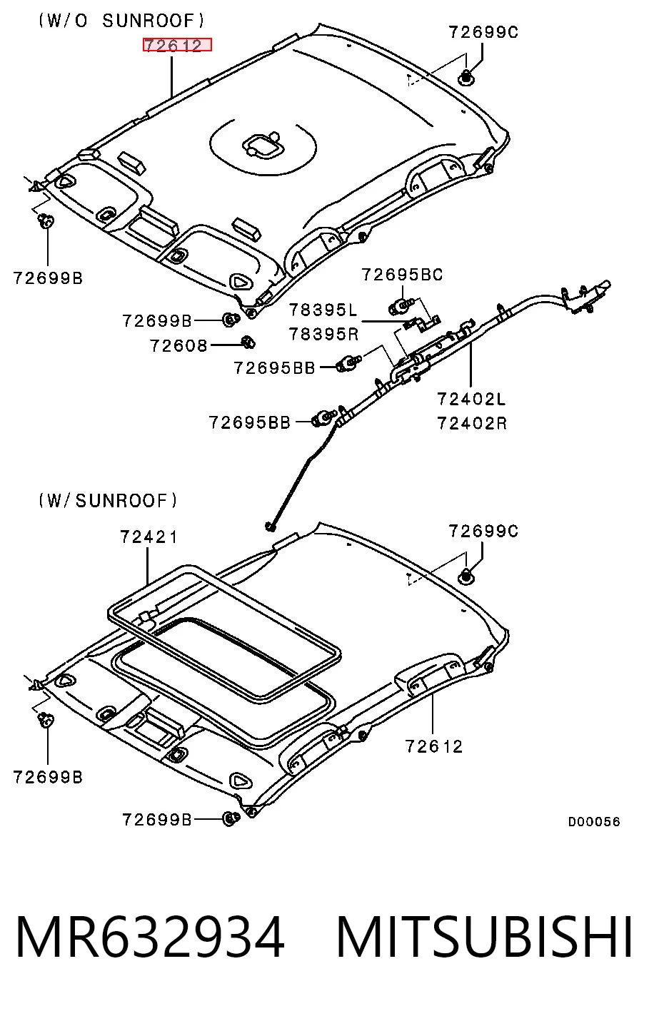 Comprar Guarnecido de techo Mitsubishi Lancer IX CSA a bajo precio