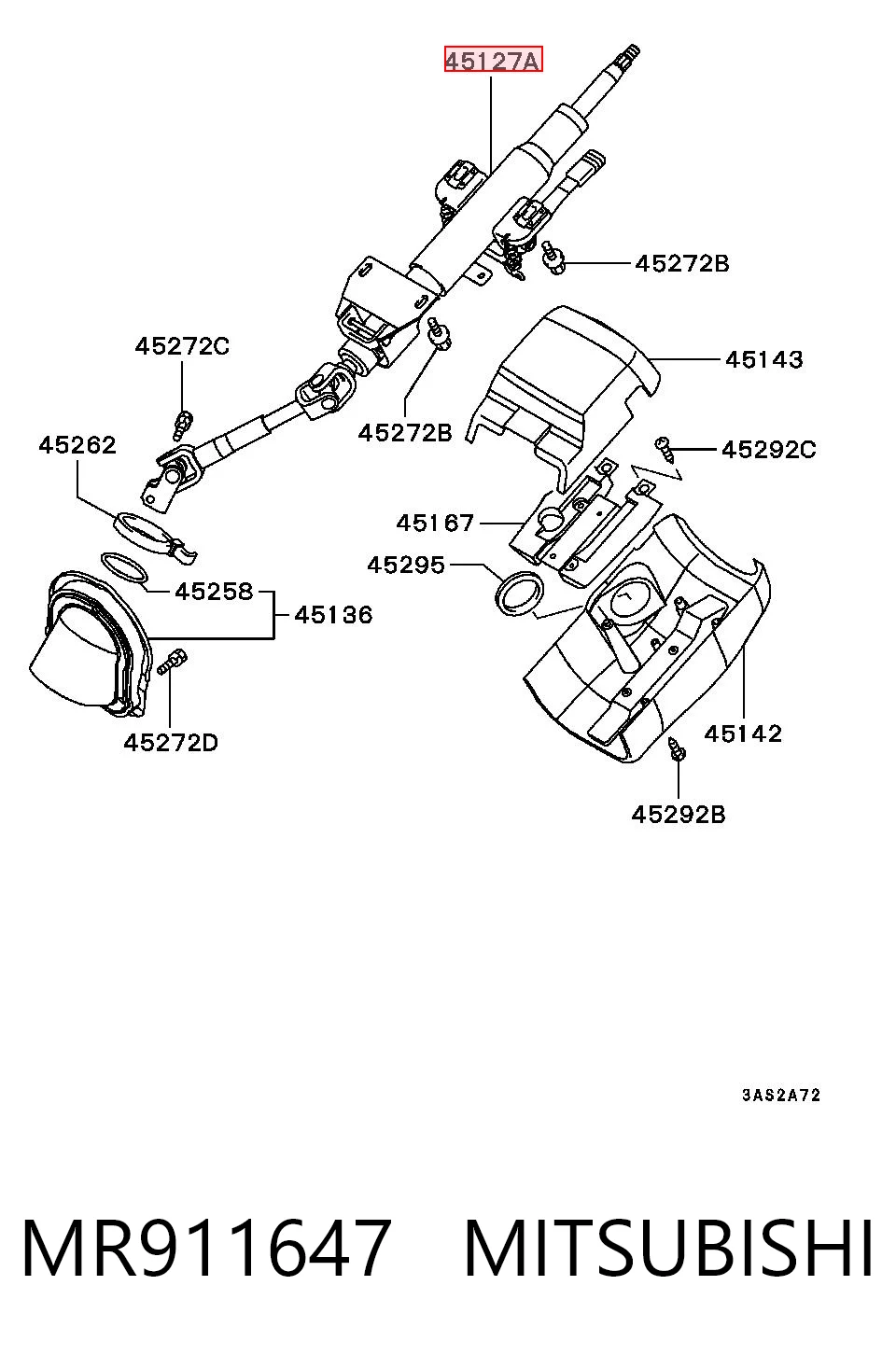 Columna de volante Mitsubishi Space Star  (1998-2004)