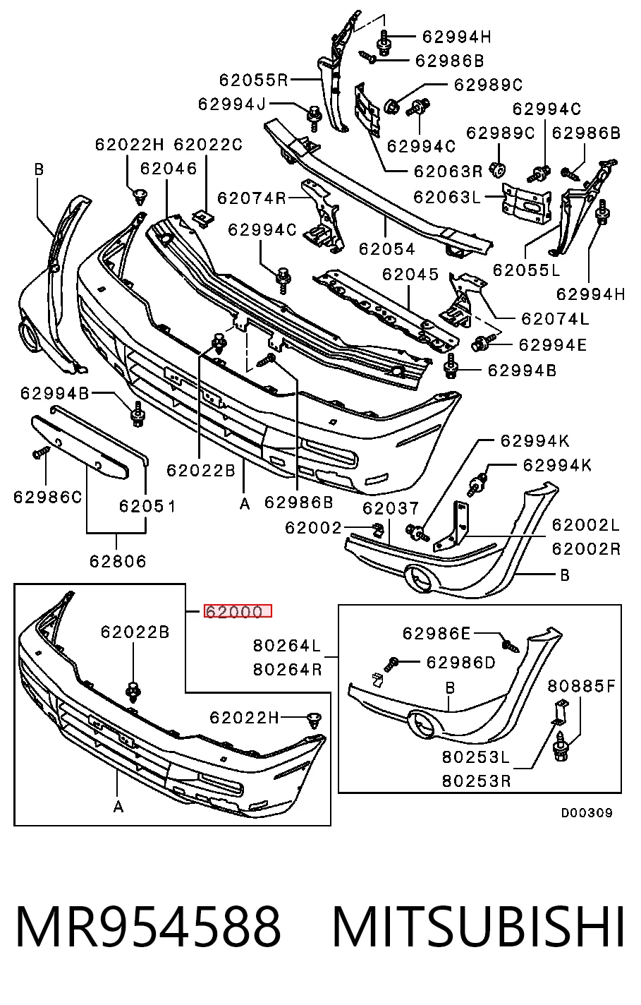 Paragolpes delantero para Mitsubishi L 200 III K60, K70