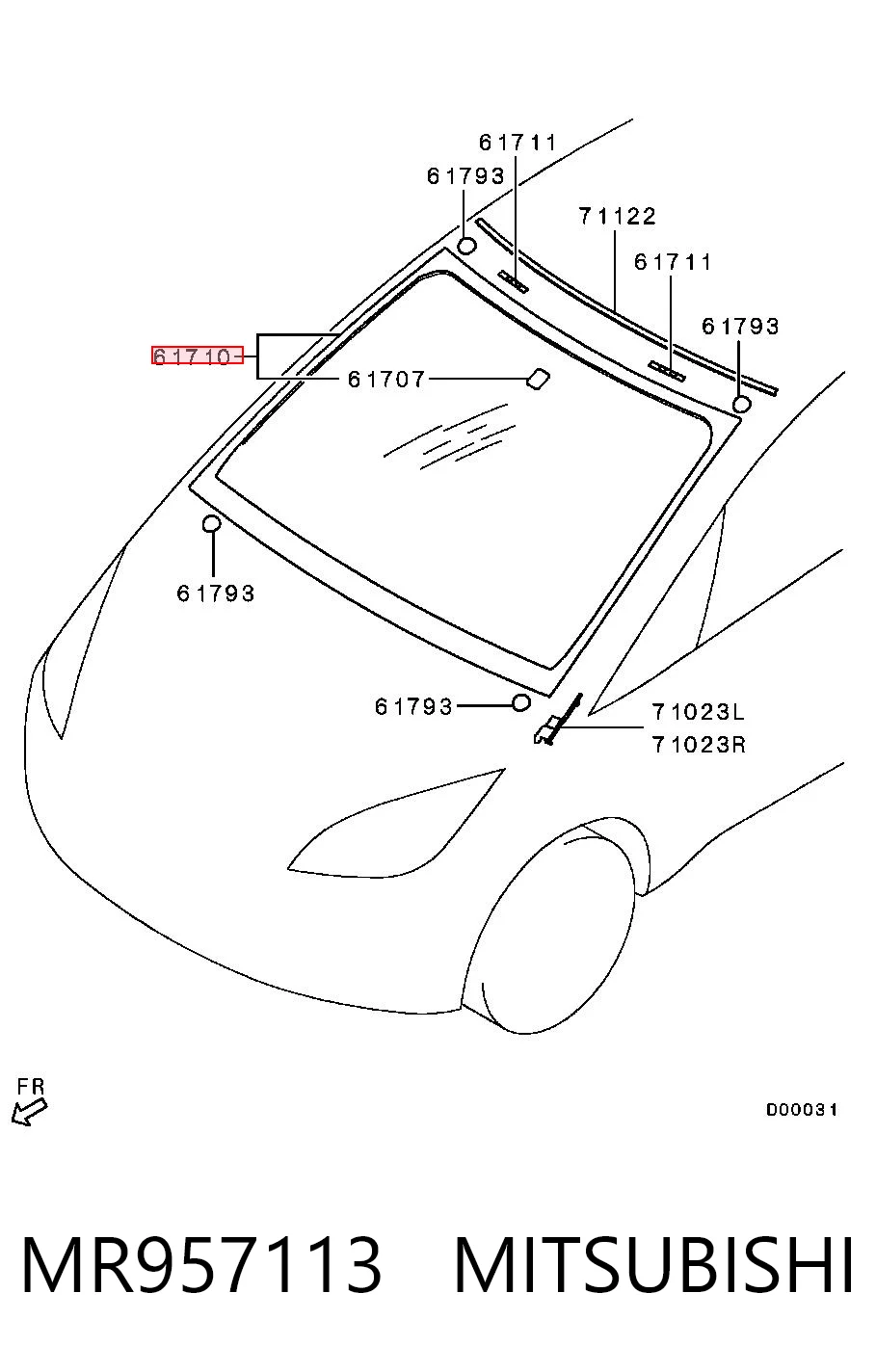 Parabrisas MR957113 MITSUBISHI