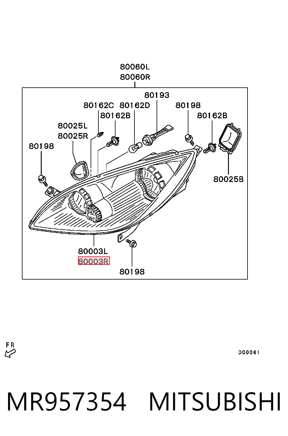  Faro derecho Mitsubishi Colt 6