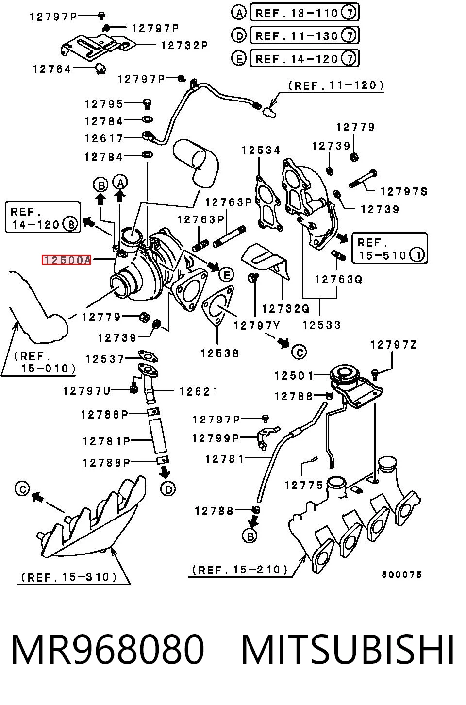 MR968080 Mitsubishi Turbo para motor