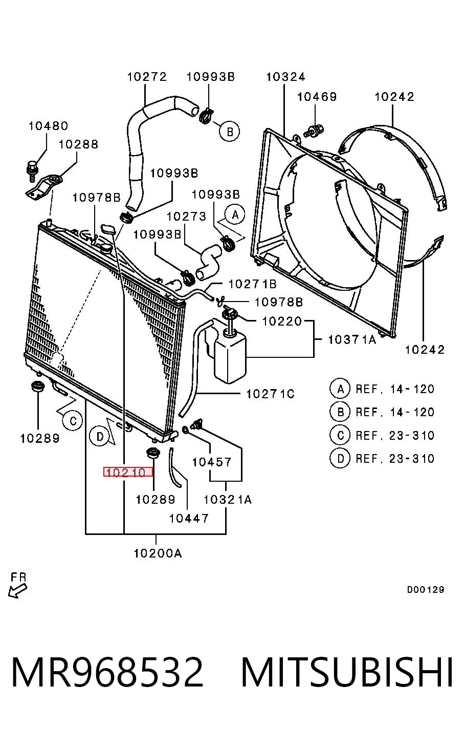 MR968532 Mitsubishi Tapa de radiador