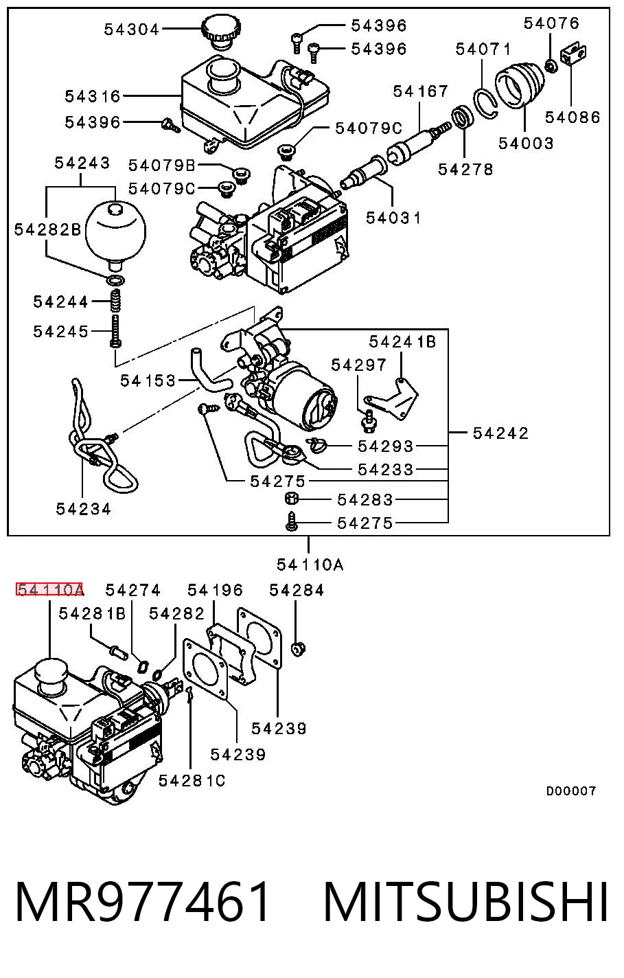 Cilindro principal de freno Mitsubishi Pajero IV LONG