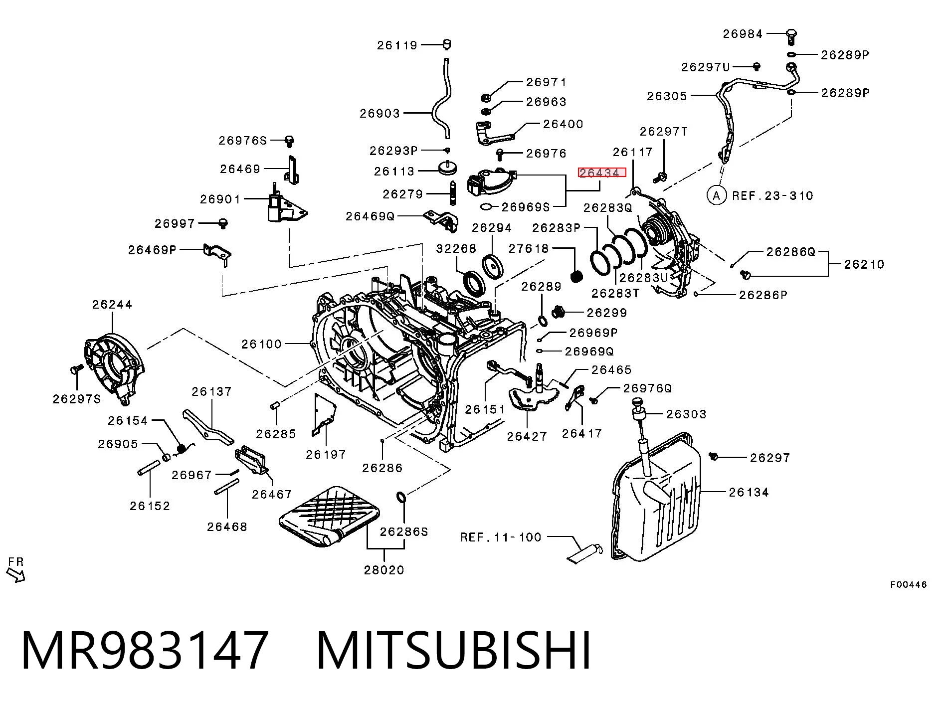 MR983147 Mitsubishi Sensor de posiciones de la transmisión automática