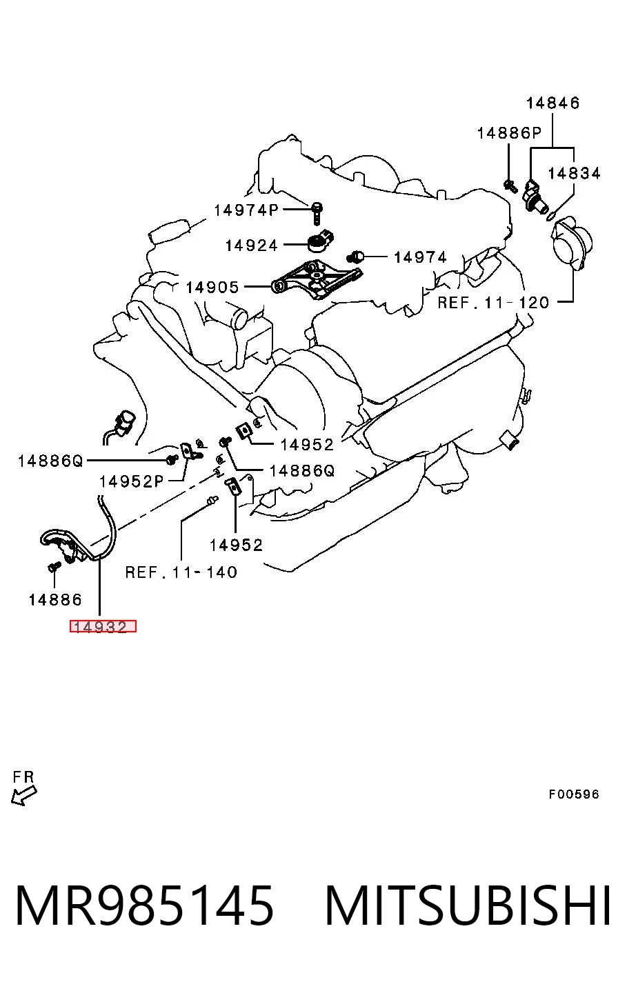 MR985145 Mitsubishi Sensor de posición del cigüeñal