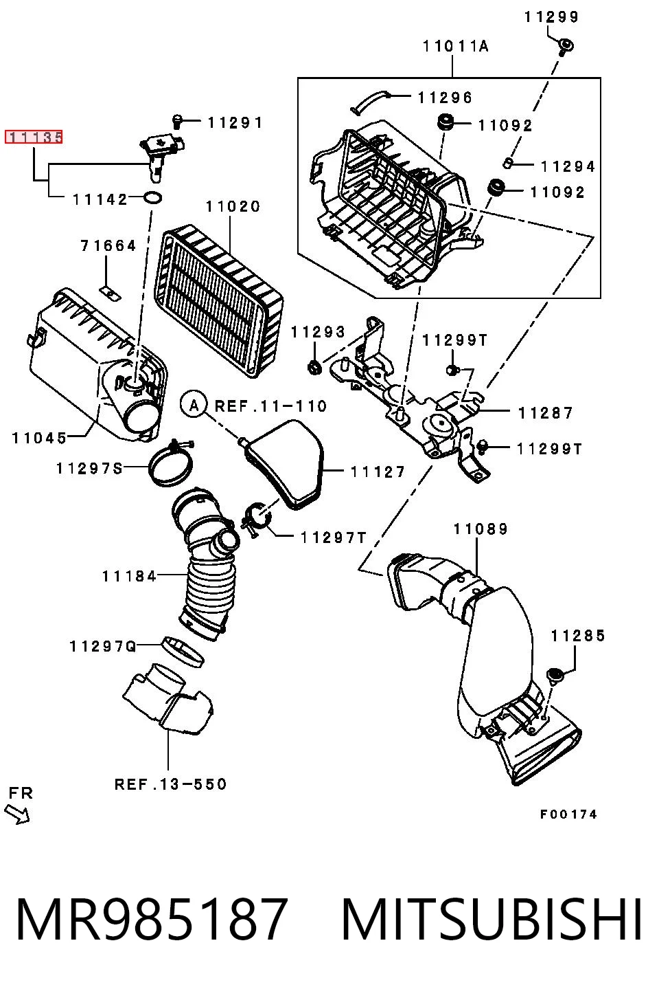 MR985187 Mitsubishi Sensor de flujo de aire