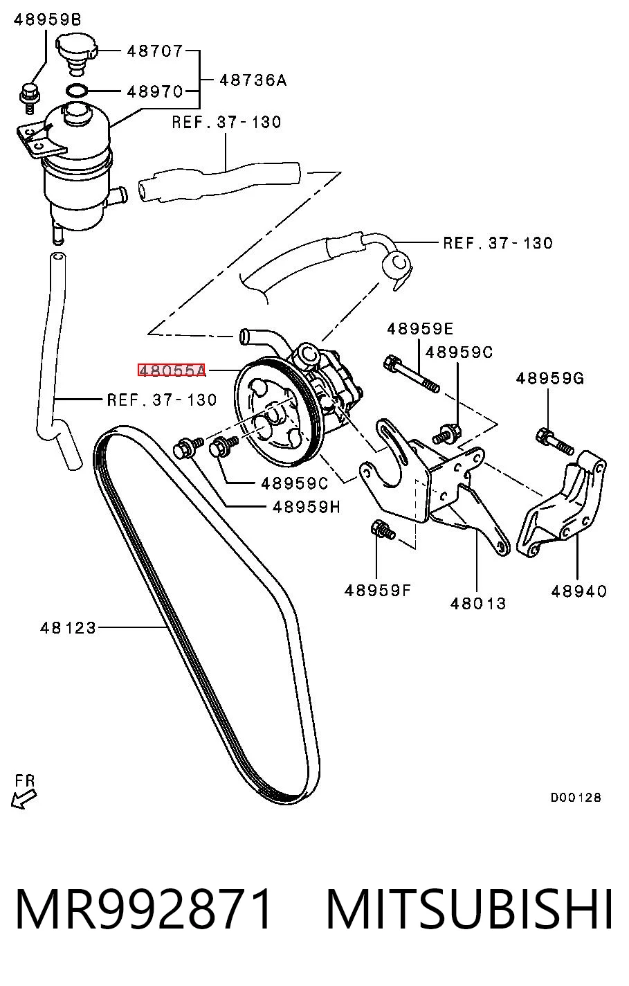 Bomba de dirección MR992871 Chrysler