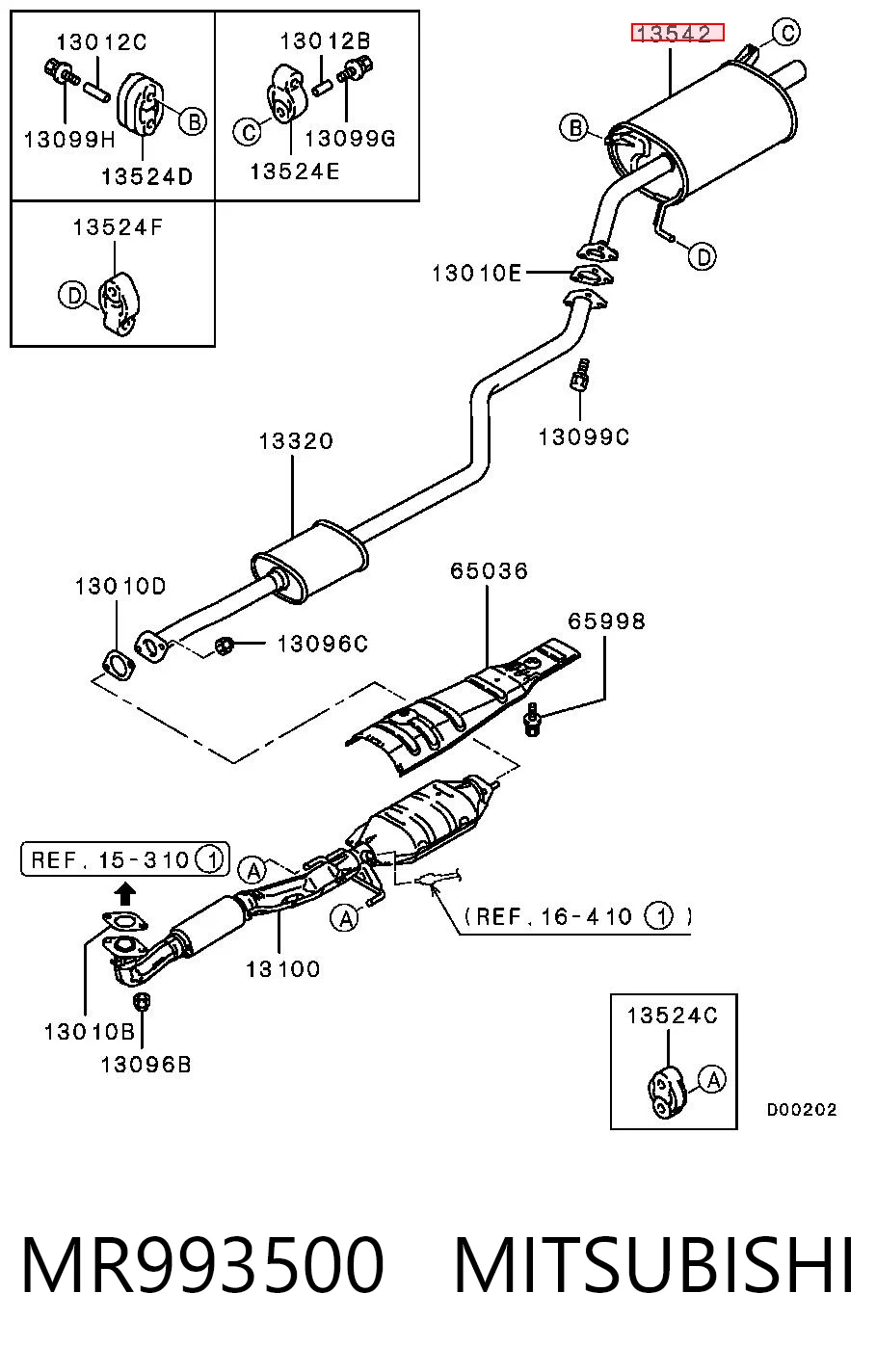 Silencioso trasero Mitsubishi Lancer IX (2003-2008)