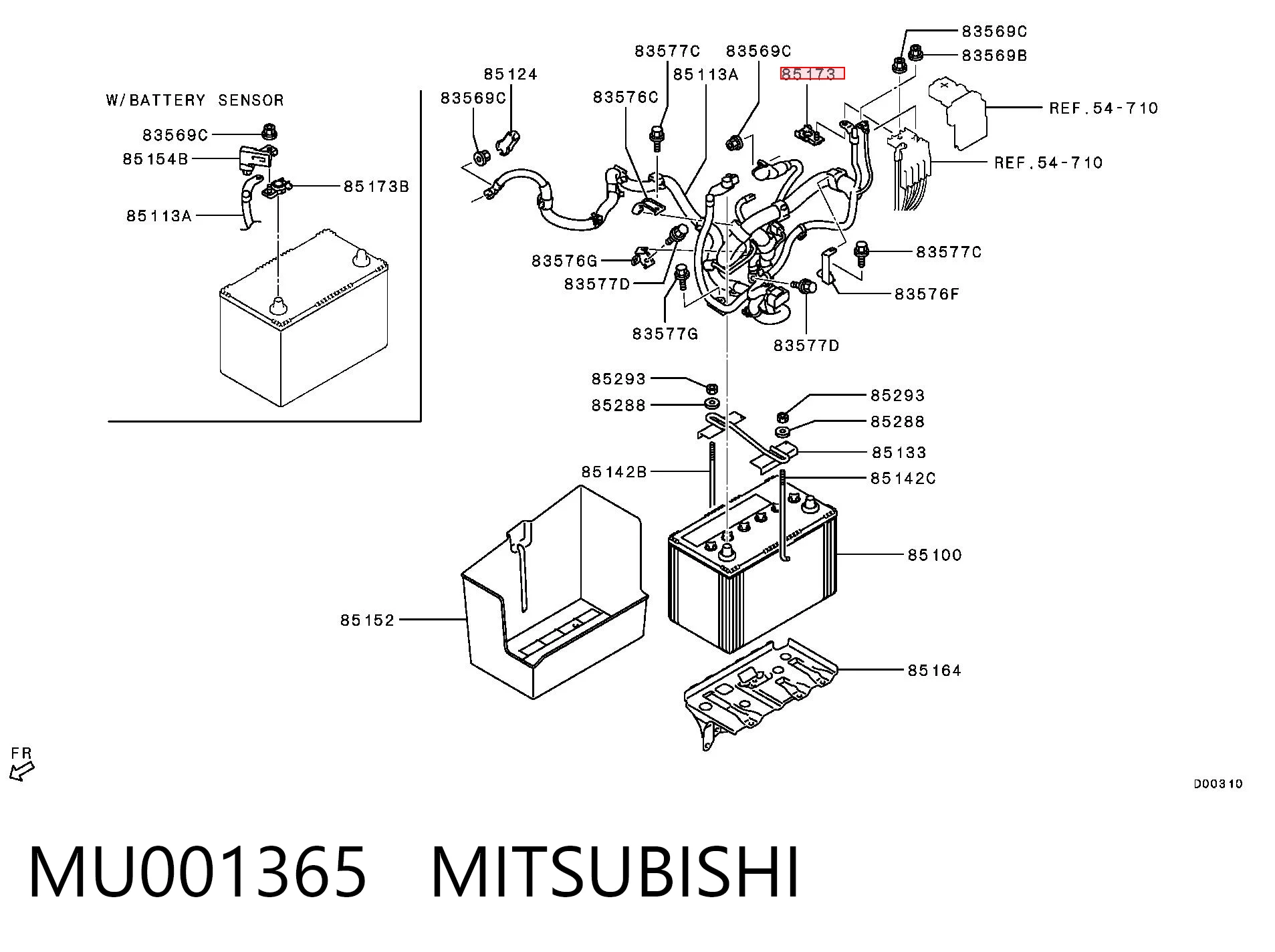 MU001365 Mitsubishi Terminal de batería
