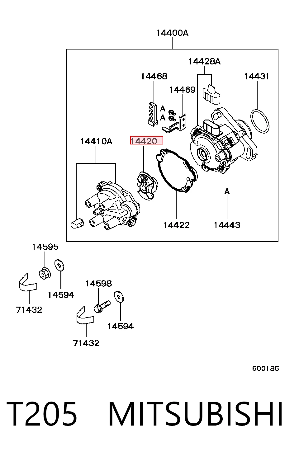 T205 Mitsubishi Rotor de distribuidor