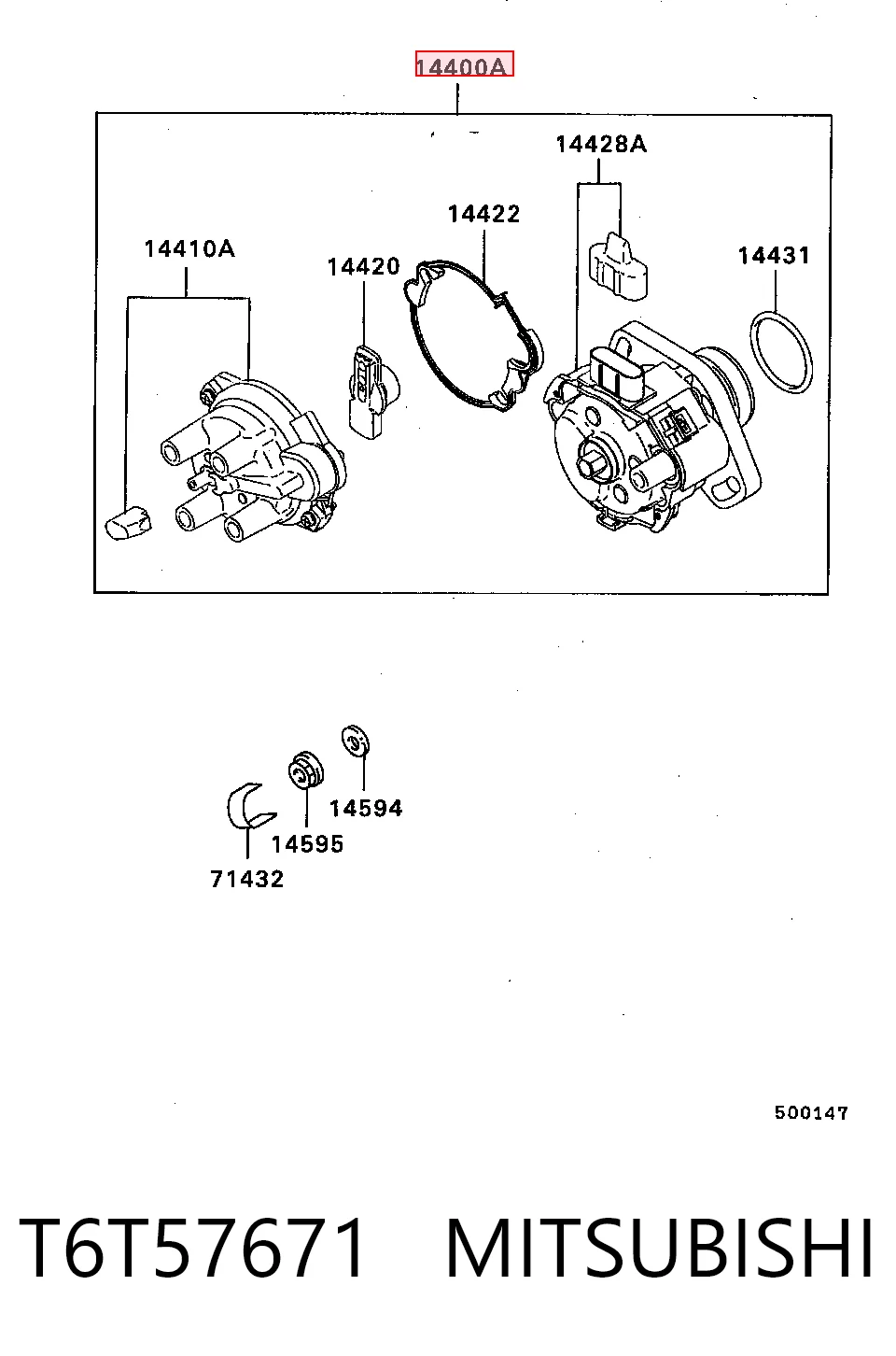 T6T57671 Mitsubishi Distribuidor de encendido