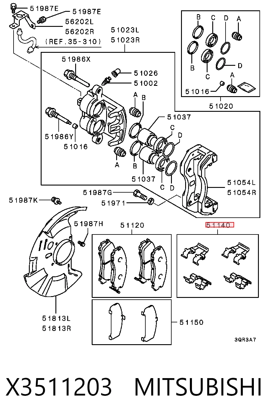 Juego de resortes de sujeción de pastillas de freno delanteras para Mitsubishi Eclipse I D22A, D27A
