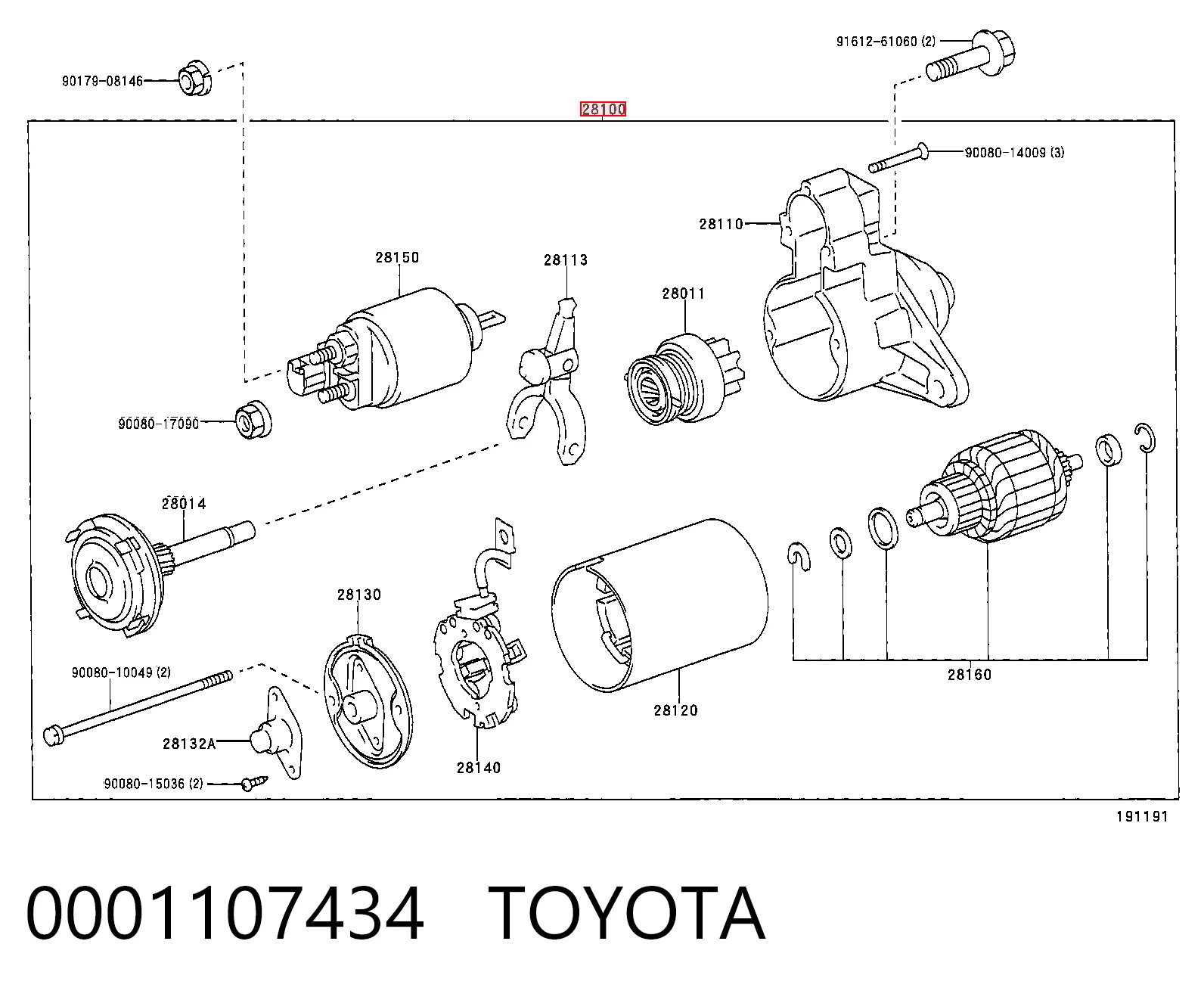 0001107434 Toyota Arranque motores