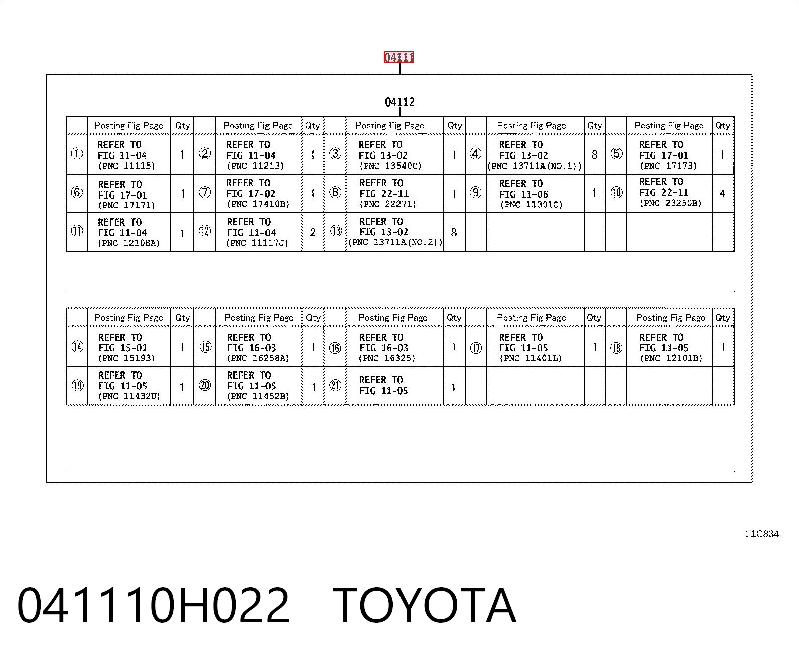 041110H022 Toyota