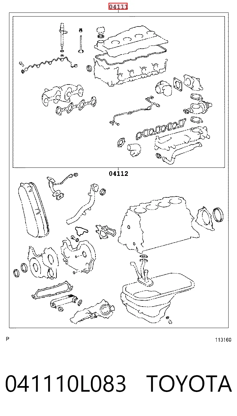  Juego de juntas para motor Toyota Hilux 