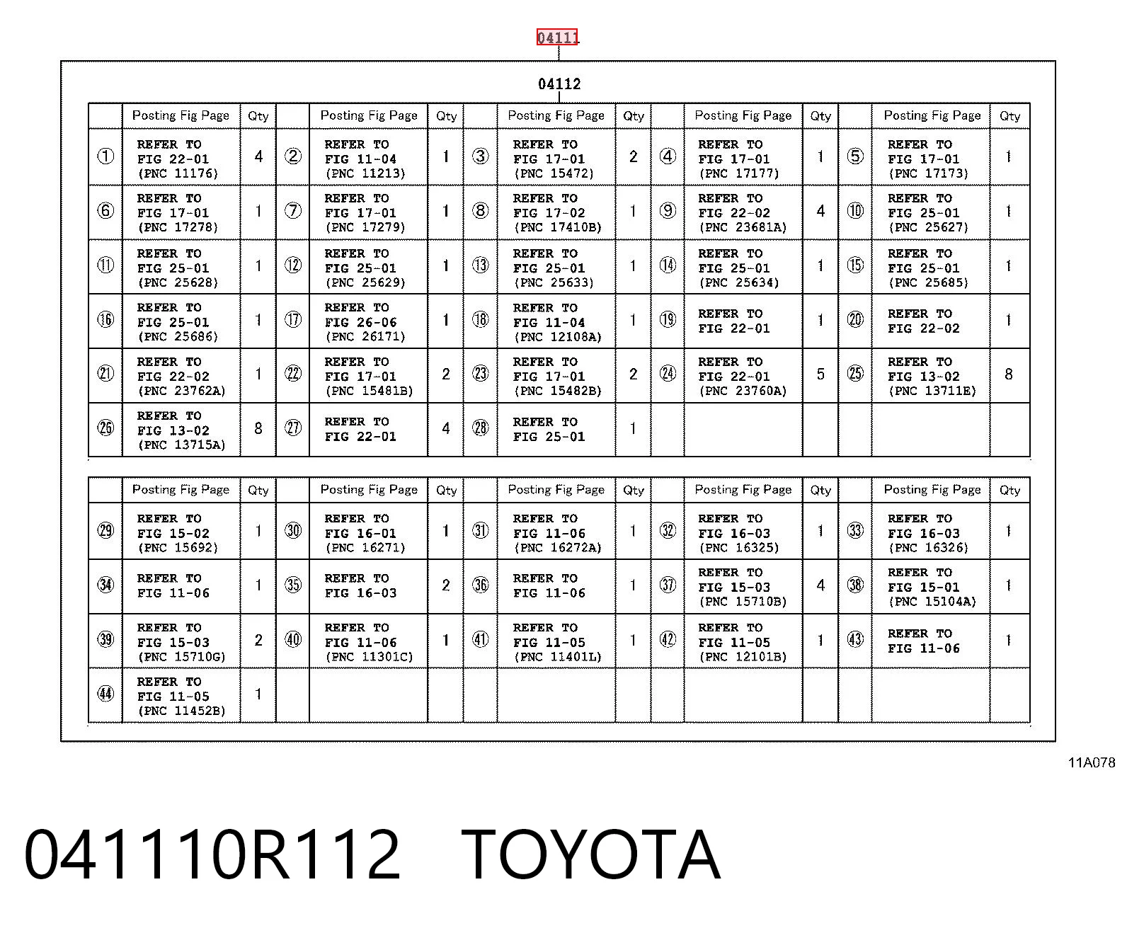 041110R112 Toyota