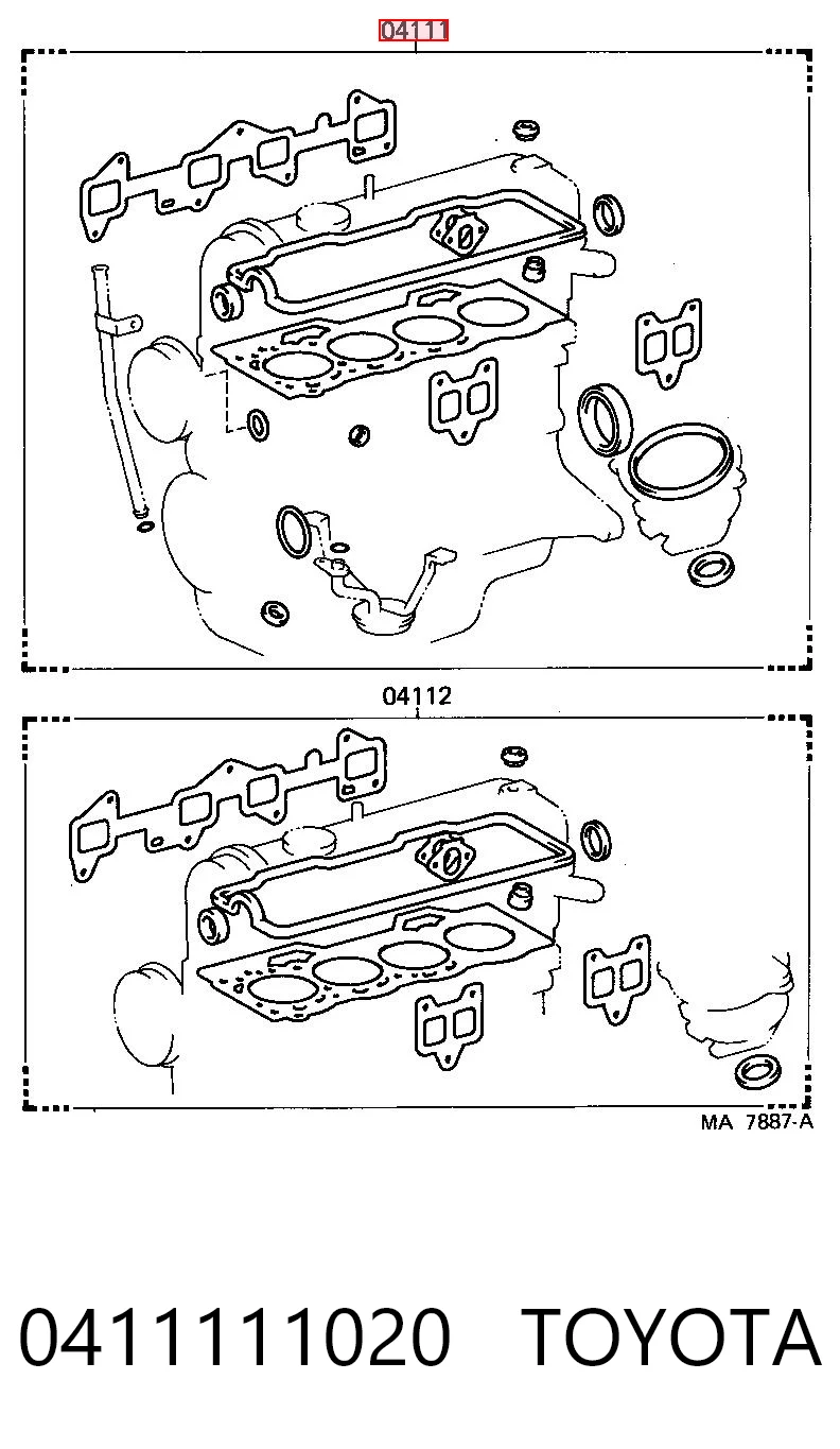 Juego juntas motor para Toyota Corolla  E8
