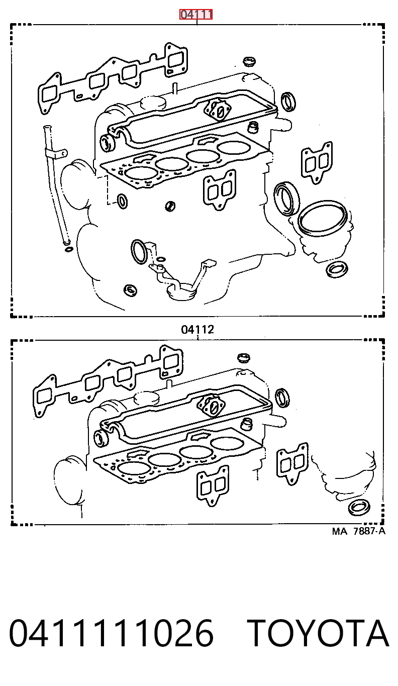 Juego de juntas de motor Toyota Corolla 