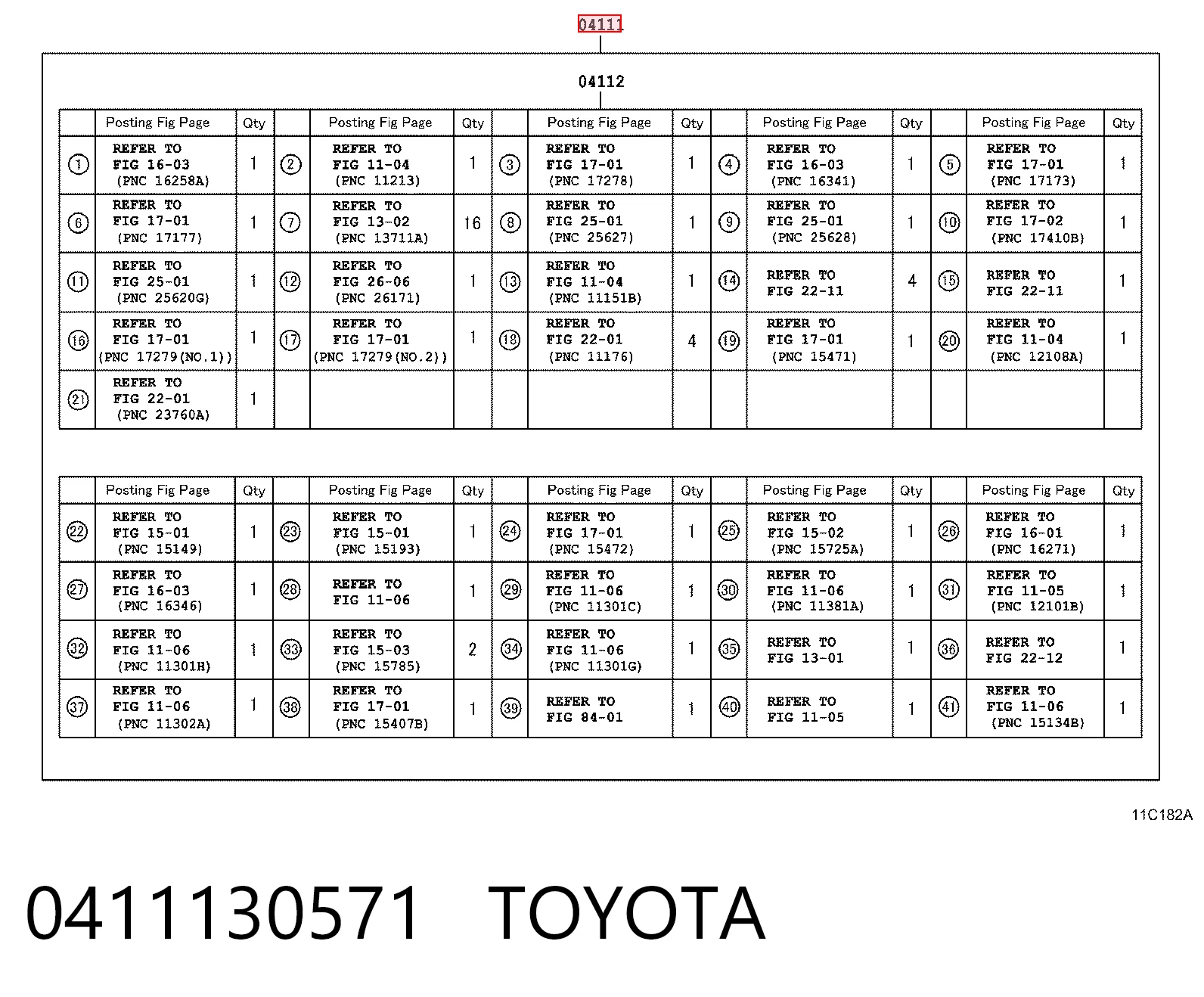 0411130571 Toyota