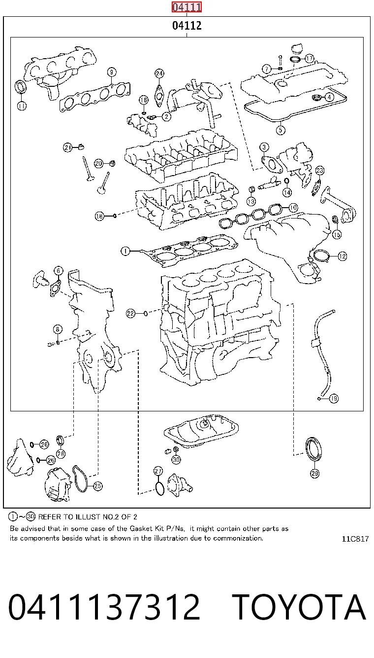 Juego juntas motor para Toyota Corolla  E21