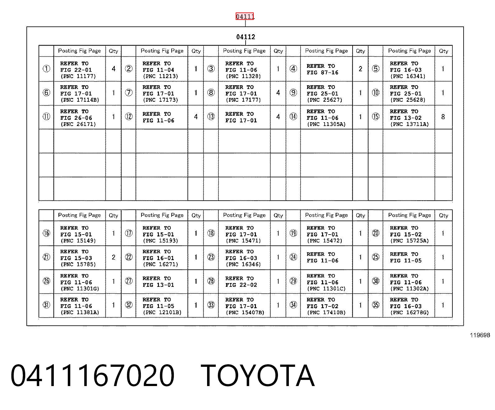 Juego juntas motor para Toyota 4 Runner  N130