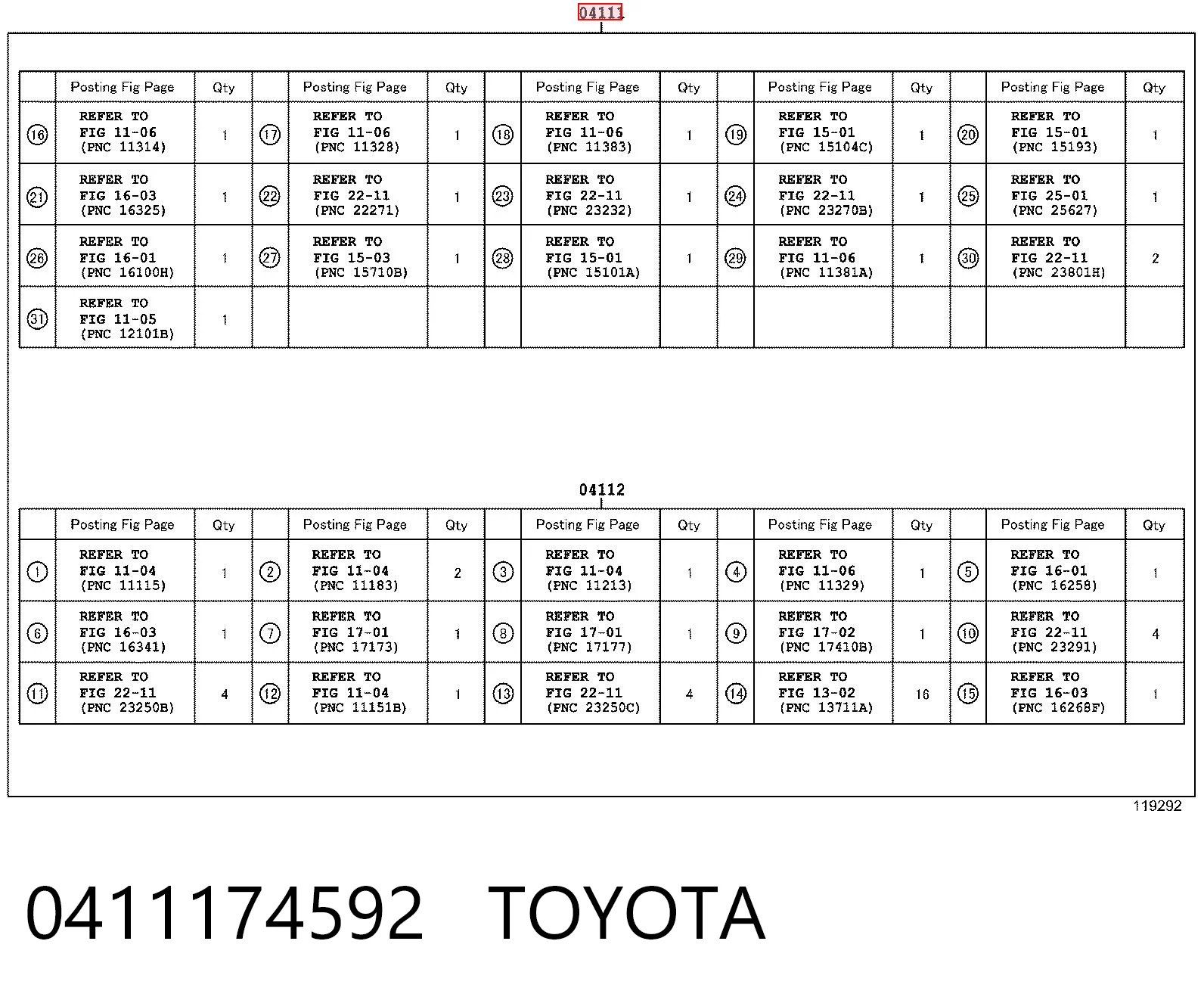 0411174592 Toyota