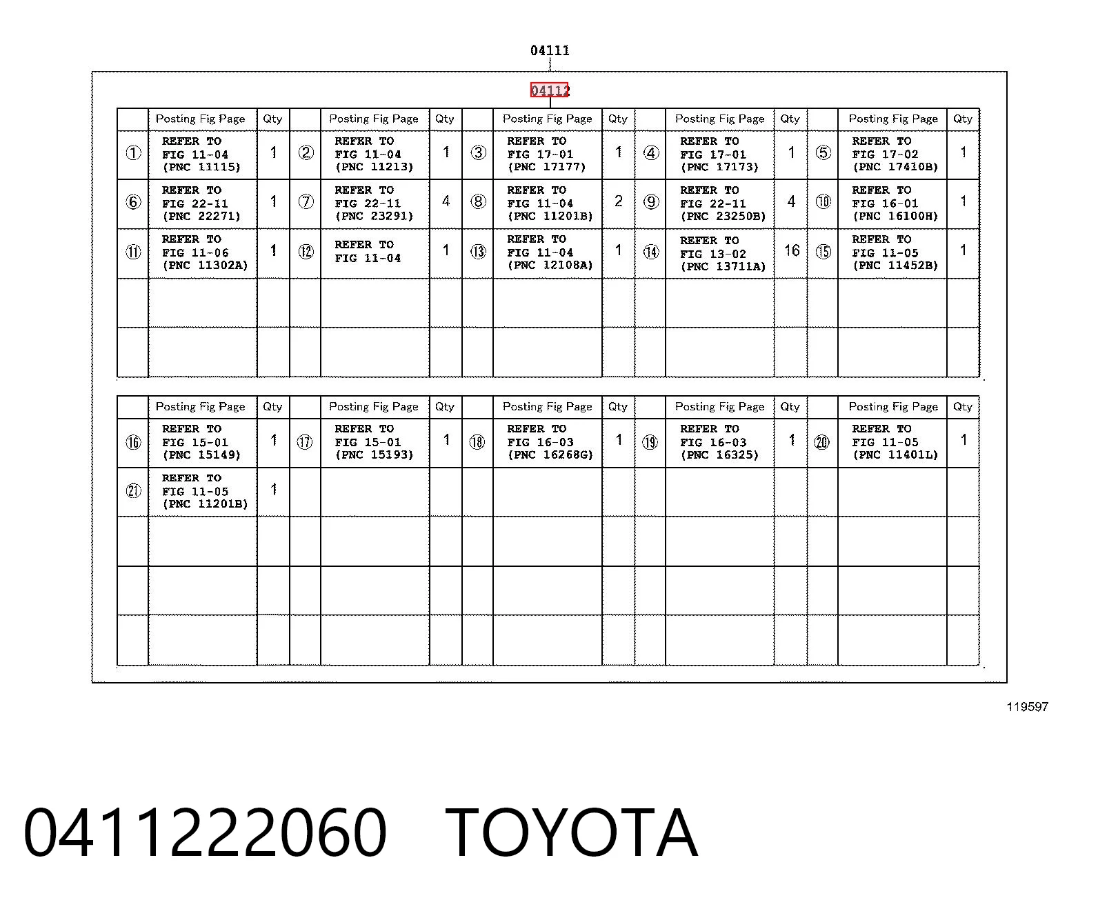 0411222060 Toyota